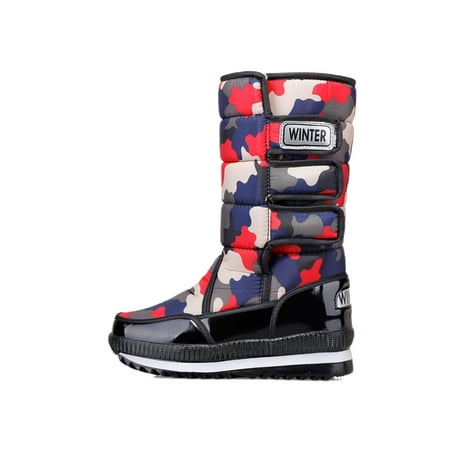 

Avamo Unisex Breathable Snow Boots Round Toe Outdoor Platform Mid Calf Boot Women s Red Camouflage 7.5