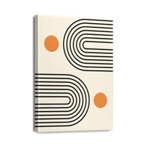 Fashionable Mid-Century Modern Sun and Moon Canvas Print - 12x16inch Wall Art, Perfect Boho Decor for Home Office, Living Room, Bedroom, Kitchen, or Bathroom