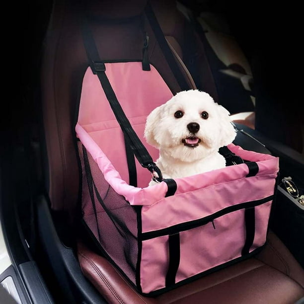 Voiture pour animaux de compagnie cadre chien voiture protection chien  wagon siège arrière, rose 