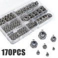 thumbnail image 1 of Écrou Hexagonal Autobloquant en Acier Inoxydable Assortiment de Boulons en Nylon M3-m12 Gl(Argent)(170 Pcs), 1 of 5