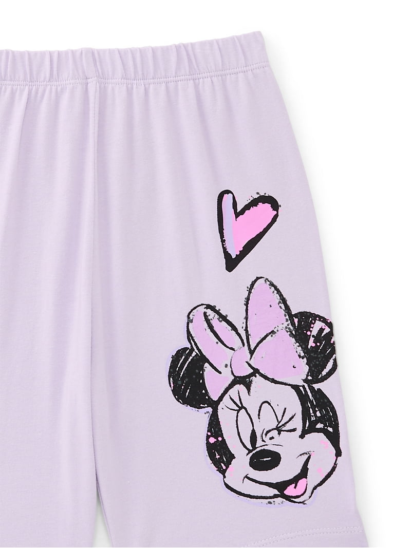 Minnie Mouse Girls Rhinestones Graffiti Graphic Boyfriend Tee with