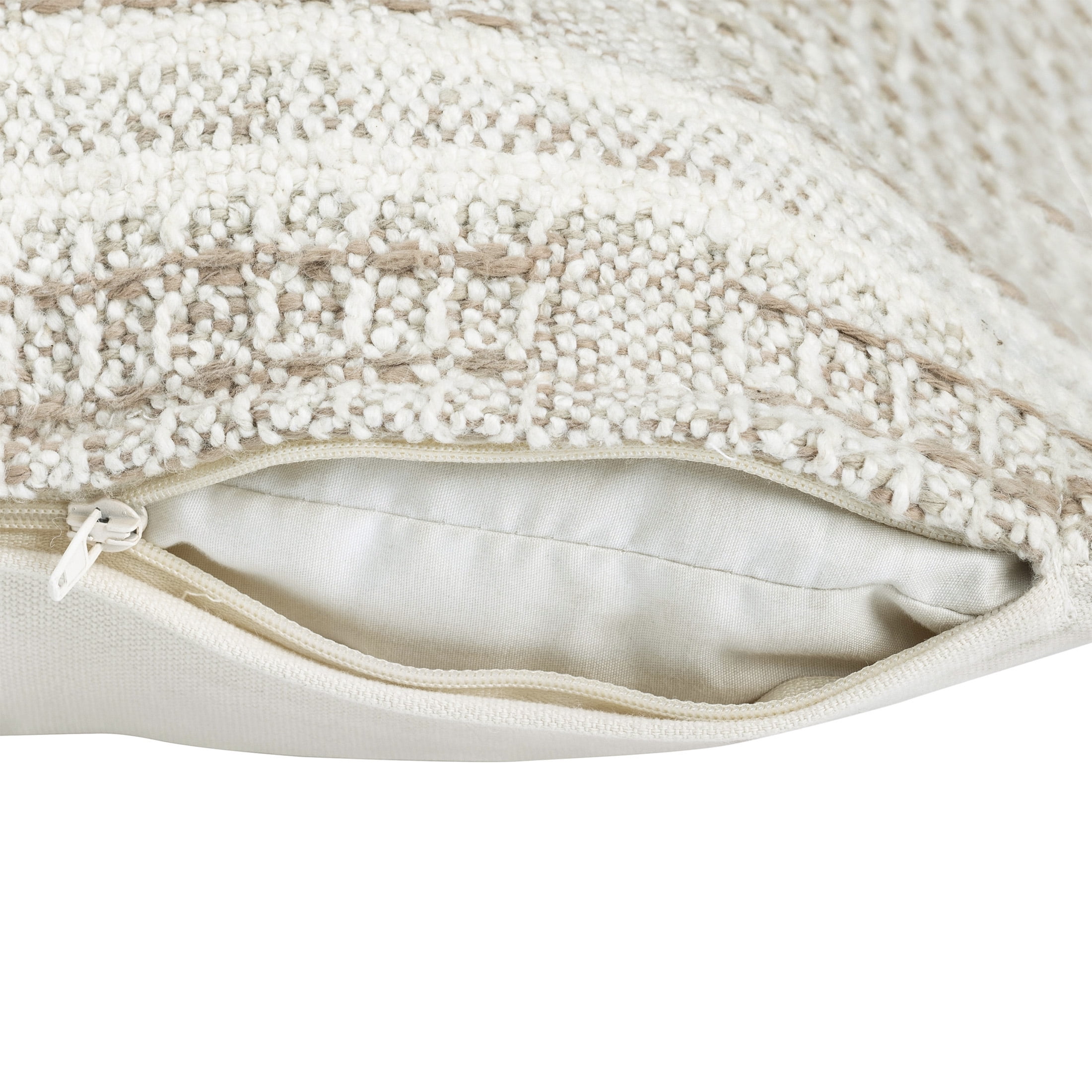 Better Homes & Gardens 14" x 24" Beige Chunky Woven Plaid Decorative Pillow