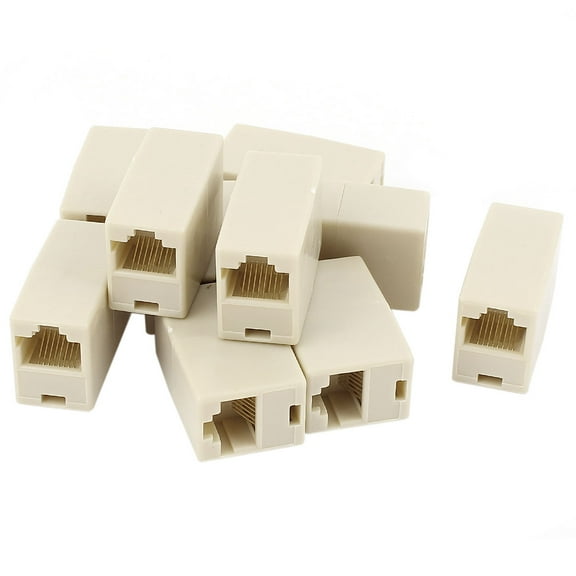Unique Bargains Cat5 RJ45 Lan Network Ethernet Cable Extender Adapter Coupler 10 PCS