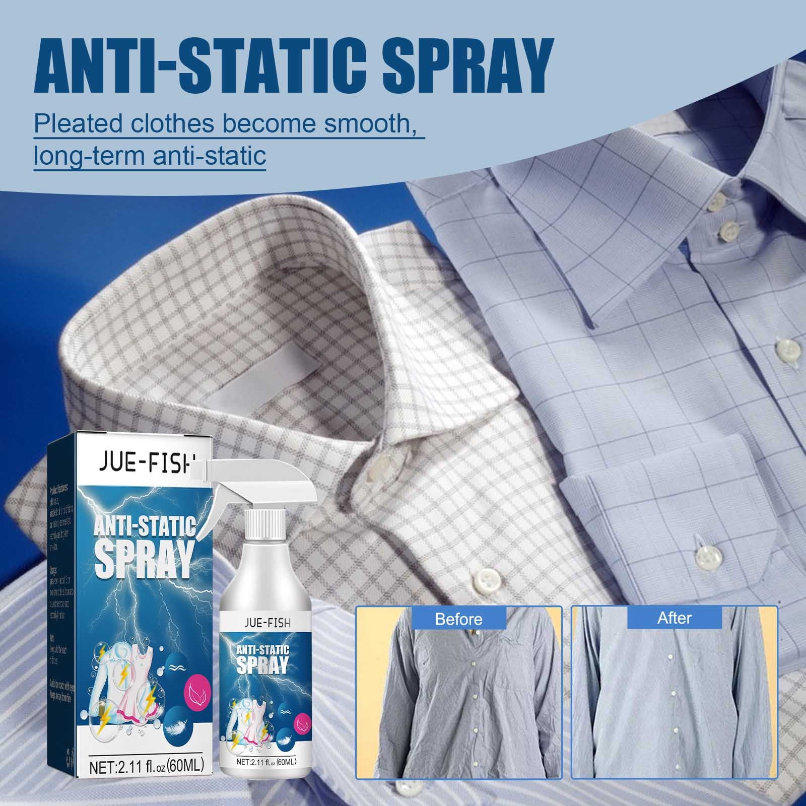 Walmart Anti-Static Spray - Eliminate Static Cling & Control Pet Hair on Clothes, Furniture & Cars, 100ML