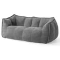 thumbnail image 3 of PamapicLife Double Seater Teddy Fabric Foam Filled Bean Bag Chair for Living Room, Gray, 3 of 8