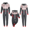 thumbnail image 1 of Christmas Family Matching Pajamas Clothing, Festival Snowflake Pattern One-Piece Hooded Zip-Front Rompers for Dad Mom Children, 1 of 6