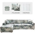 thumbnail image 1 of 2pcs Sectional Couch Covers, Printed L-Shaped Sofa Covers, Stretch Couch Slipcovers for Sectional Sofa, Sofa Slipcovers with 2 Pillowcases (Pattern YZQ, Large + X-Large), 1 of 8