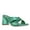 Green, variant on Wild Diva Satin Criss Cross Open Square Toe Block Heel Mule Sandal Heels  (Black, 7)