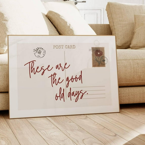 Miluva The Good Old Days, Vintage Postcard Poster, Trendy Wall Art, Horizontal Print, Retro Apartment Aesthetic, Cute Girly Decor, ,Decor For Living Room Bedroom, 8x12 UNFRAMED