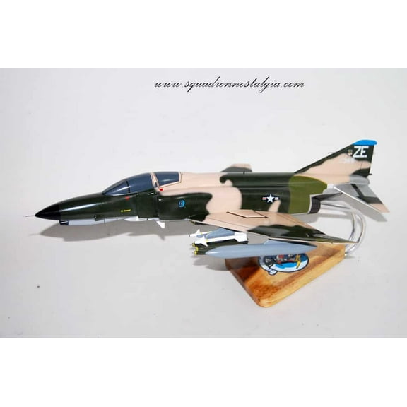 309th Fighter Squadron Wild Ducks F-4E Model, 1/42 (18") Scale, Mahogany