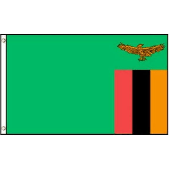 Zambia 3'x5' Flag Rough Tex ® 68D