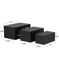 thumbnail image 3 of DecMode Intricate Carved Black Wood Decorative Box with Hinged Lid, 3 Count, 3 of 9