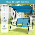 thumbnail image 4 of Gymax 2-Person Patio Swing Seat Swing Bench Canopy Swing Loveseat Outdoor Navy, 4 of 7