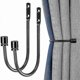 thumbnail image 2 of Pair of Metal Wall-Mounted Curtain Holdbacks for U-Shape Tiebacks, 2 of 4