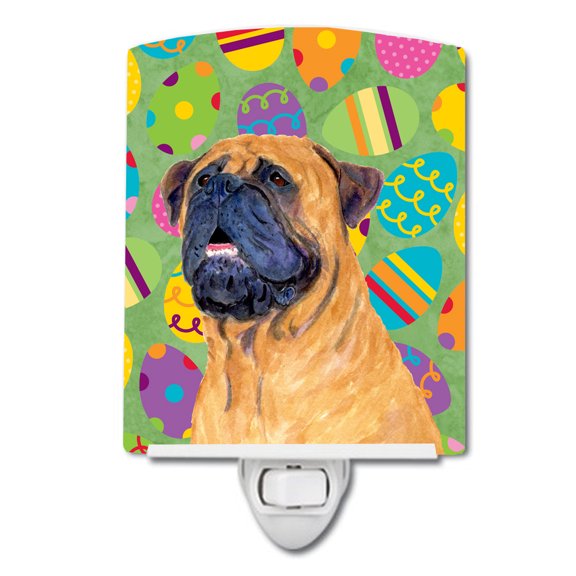 Caroline's Treasures SS4865CNL Mastiff Easter Eggtravaganza Ceramic Night Light, 6x4x3", multicolor