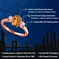 thumbnail image 2 of Gem Stone King 1.60 Ct Orange Red Madeira Citrine Pink Lab Grown Diamond 18K Rose Gold Plated Silver Ring, 2 of 6