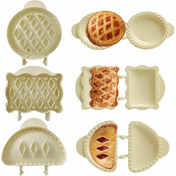 3 Pack Hand Pie Molds for Baking - Dough Presser Mini Pocket Pie Molds - Fall Thanksgiving Halloween Pie One Press Mold Maker