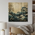 thumbnail image 2 of Designart "Japon Art Blue peaceful Zen Minamlism Landscape IV" Japanese Print on Natural Pine Wood, 2 of 5