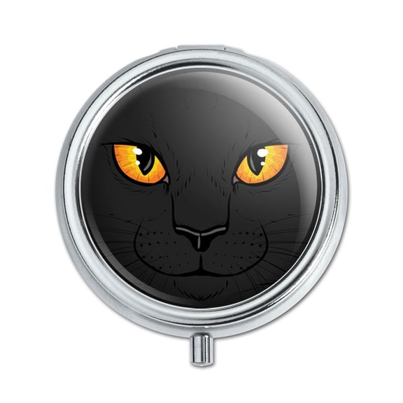 Black Cat Face Pet Kitty Pill Box