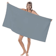 thumbnail image 2 of ELEGANI Premium 100% Cotton Terry Velour Beach Towel - Silver Gray (30" x 60"), 2 of 4