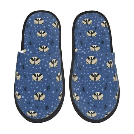 Balery Raccoon blue point Slient Indoor Furry Fleece Comfort House Shoes Soft Non-Slip Home Shoes Cotton slippers House Slippers-- Medium