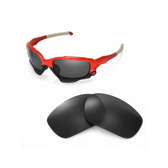 Walleva Black Replacement Lenses for Oakley Racing Jacket Sunglasses