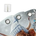 thumbnail image 4 of Blue Christmas Shower Curtain, Winter Funny Animal Bull Cattle Farmhouse Bath Curtain, Cute Fun Cow Bathroom Accessories Xmas Tree for New Year Bathroom Curtain Liner Set with Hooks, 72X72in, 4 of 5