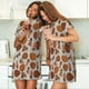 thumbnail image 4 of Easygdp Pinecone Autumn Pattern Camisón de manga corta para mujer, informal, estampado, 4 of 6