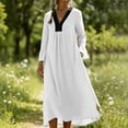 thumbnail image 4 of Vestido de Verano Casual de las Mujeres sin Mangas Gradual Vestido Largo con Cuello en V, Maxi Suelto Fluido para la Playa Y el Uso de Vacaciones, 4 of 8