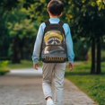 thumbnail image 3 of HUIACONG Cute Raccoon Print School Backpack for Boys Girls Ages 6-18 Large Capacity Water-Resistant Bookbag for Elementary Middle High School Back to School Daily Use, 3 of 7