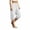 White, variant on Jalioing Women's Capri Pants Casual Summer Elastic Waist Cropped Trousers Solid Color Loose Cuffed Capris with Pocket