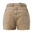 thumbnail image 3 of Sngxgn Womens Jean Shorts Stretchy High Waisted Summer Casual Denim Butt Lift Shorts(Khaki,S), 3 of 7