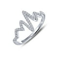 thumbnail image 4 of Lafonn Classic Sterling Silver Platinum Plated Lassire Simulated Diamond Heartbeat Ring (0.45 CTTW), 4 of 5