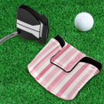 thumbnail image 5 of Haosy Pink Striped Golf Mallet Putter Cover Strong Magnetic Leather Golf Club Headcover Closure, 5 of 7
