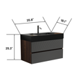 thumbnail image 4 of ENSHUI Floating Bathroom Vanity, 36 Inch, Engineered Quartz Sink, 2 Drawers, 4 of 9