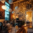 thumbnail image 6 of Warm White Curtain Light for Bedroom, 300 LED Window Fairy Curtain String Light with 16 Hooks, 8 Models Remote Control for Wedding Party Home Garden Indoor Christmas Decorations, 6 of 7