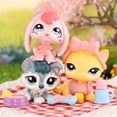 thumbnail image 3 of 3 PCS Minilpsshop Little Cat Dog Figurines,Shorthair Cat #339 Rabbit #557 Husky Puppy #2036 Mini Pet Toys, 3 of 6