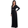 thumbnail image 4 of KOH KOH Long Sleeve Modest Fall Winter Evening Flowy Empire Waist Full Floor Length Cocktail Formal Tall Maxi Dress Gown Abaya Kaftan Caftan For Women Black XX-Large US 18-20 NT120, 4 of 6