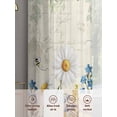 thumbnail image 6 of Daisy Spring Floral Sheer Curtains 45 Inch Length 2 Panels Set Window Treatments, Farmhouse Botanical Green Leaves Rod Pocket Semi Curtains for Living Room/Bedroom/Kitchen Décor, 104"W x 45"L, 6 of 7