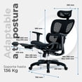 thumbnail image 4 of Silla Ejecutiva ACTECK FLUX PRO EC757 Ergonomica Reclinable 135° 136kg Reposabrazos 3D Reposapies Piston Clase 4 Negro AC-940269, 4 of 7