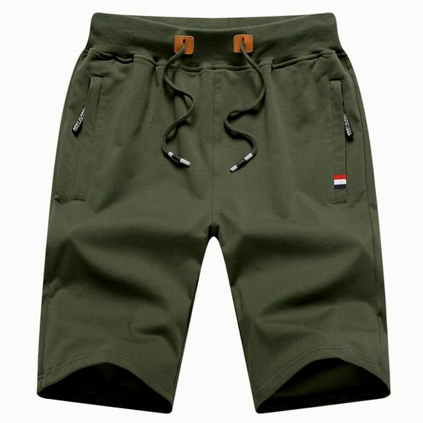Pantalones cortos de algodon para hombre Bermudas informales para el sudor color negro ropa clasica de marca para la playa novedad de 2023 Fivean unisex Walmart en linea