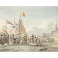 thumbnail image 3 of Nicolaes Lodewick Penning 24x20 Black Modern Framed Museum Art Print Titled - Arrival of Prince Willem Frederik in Scheveningen, November 30, 1813 (1813), 3 of 5