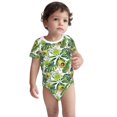 thumbnail image 2 of Yiaed Watercolor Green Tropical Print Infant Climbing Short Sleeve Onesie One-Piece Baby Bodysuit Clothes 0-12 Months -18 Months, 2 of 6