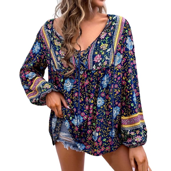 Casual Bohemian Style Blouse for Everyday and Outing with Flowy Comfort and Elegant Design Women Shirts