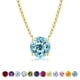 thumbnail image 1 of JeenMata Hermoso Collar con Colgante de Solitario con Piedra Natal de Diciembre de Corte Redondo de 1 Quilate - Topacio Azul Chapado en Oro Amarillo de 18 Quilates, Mujer, Adulto, 1 of 6