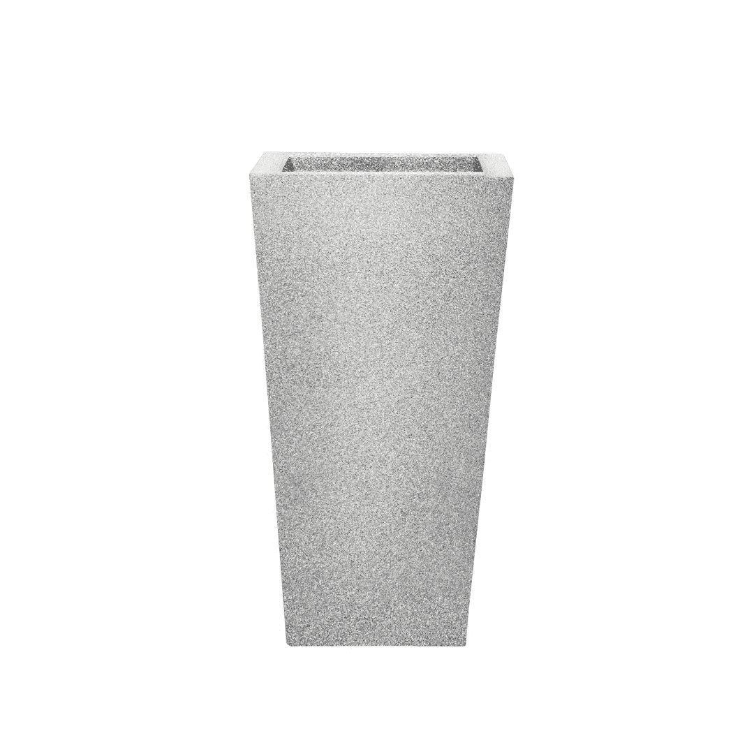 Ecobo 22.8" Tall Planter | Eco-Friendly, Durable, Lightweight | Indoor/Outdoor Use, All-Weather, Contemporary Design by Brazilian Artisans - Granite