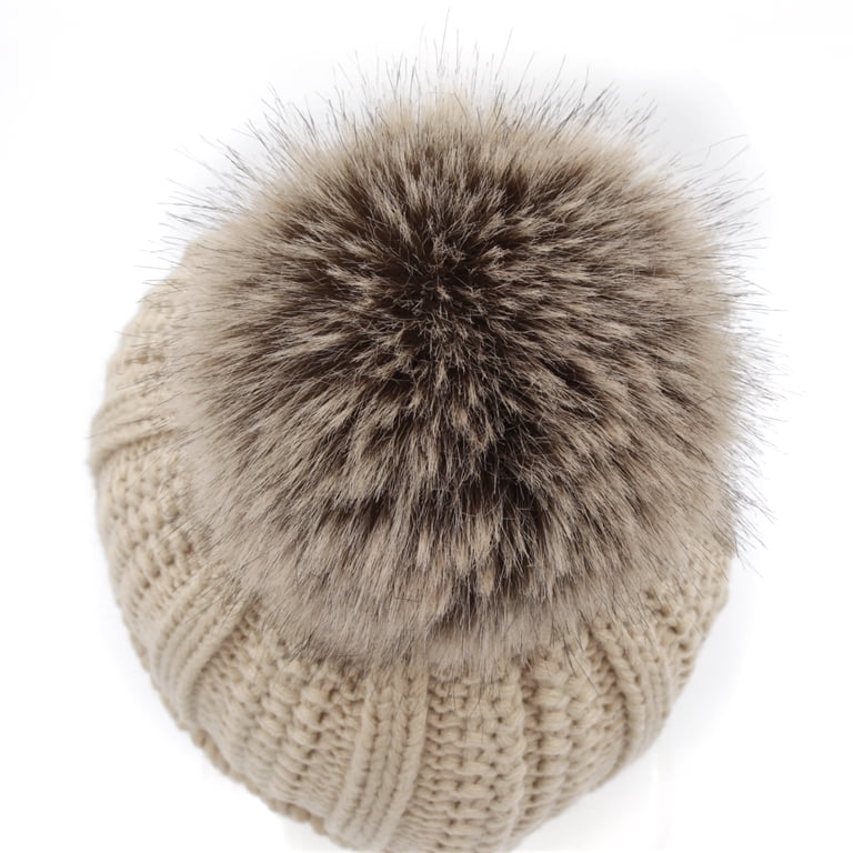ACCEHUT Faux Fur Pom Fleece Lined Warm Acrylic Winter Cold  display picture 1