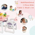 thumbnail image 6 of Barara King Toddler Table Chairs Set,Kids Play Table Set,Kids Table and Chair Set with Building Blocks-Pink & Purple, 6 of 8