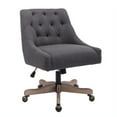 thumbnail image 4 of Swivel Office Chair, Modern Fabric Upholstered Tufted Accent Chair with Adjustable Lift Seat and Casters, Leisure Shell Vanity Chair for Living Room,Bedroom,Charcoal Gray, 4 of 7