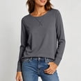 thumbnail image 6 of Kezqiaxn Long Sleeve Shirts for Women Fashion Clothing Crew Neck Loose Casual Tops Womens Blouses Fall Clothes, 6 of 7